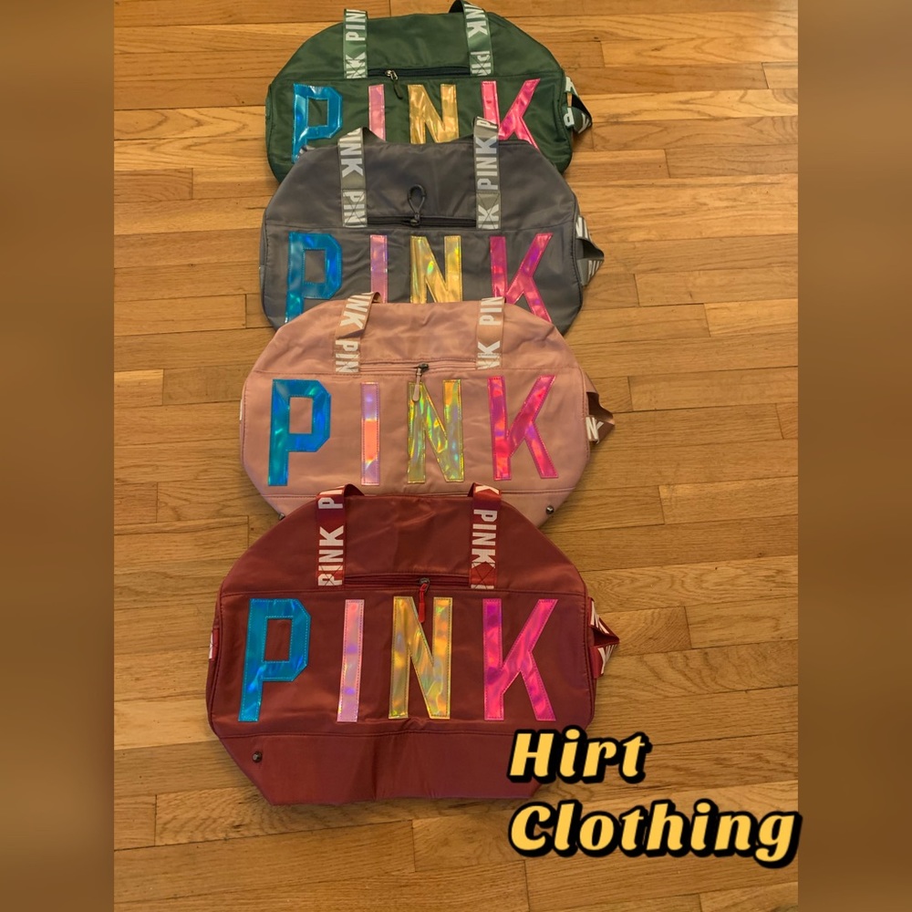 Pink Bag Rainbow Lettering